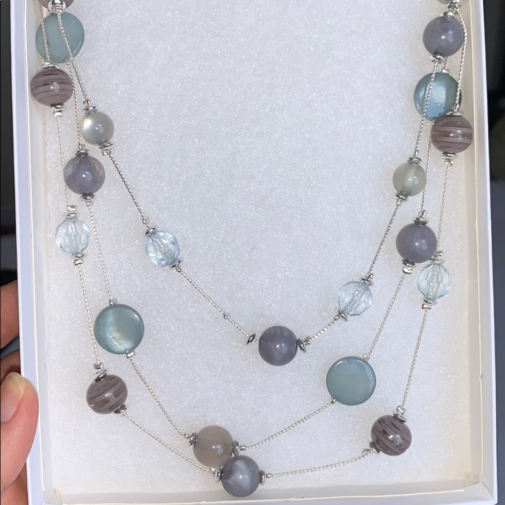 Stitch fix 3 strand silver colored necklace